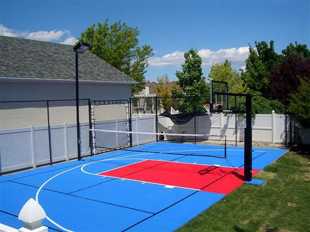 Home court fitted neatly into a backyard