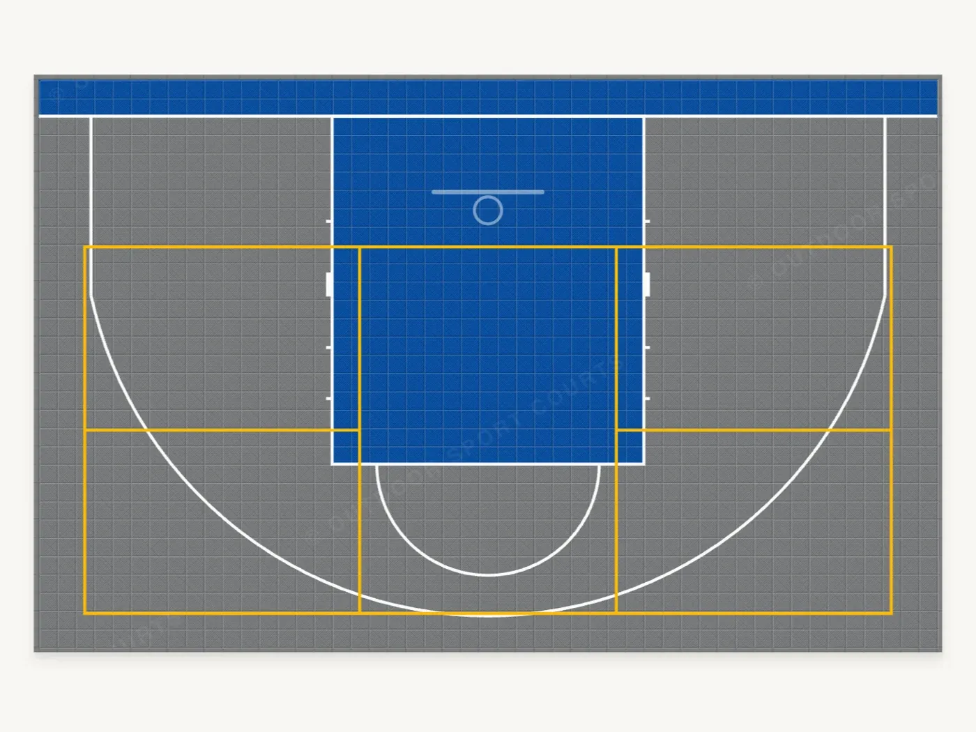 Compact Multi-Sport Court — top-down court plan in the default colourway