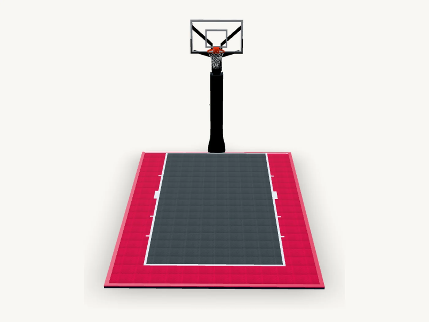 Driveway Basketball Court shown in 3D — 4.125 m × 6.26 m