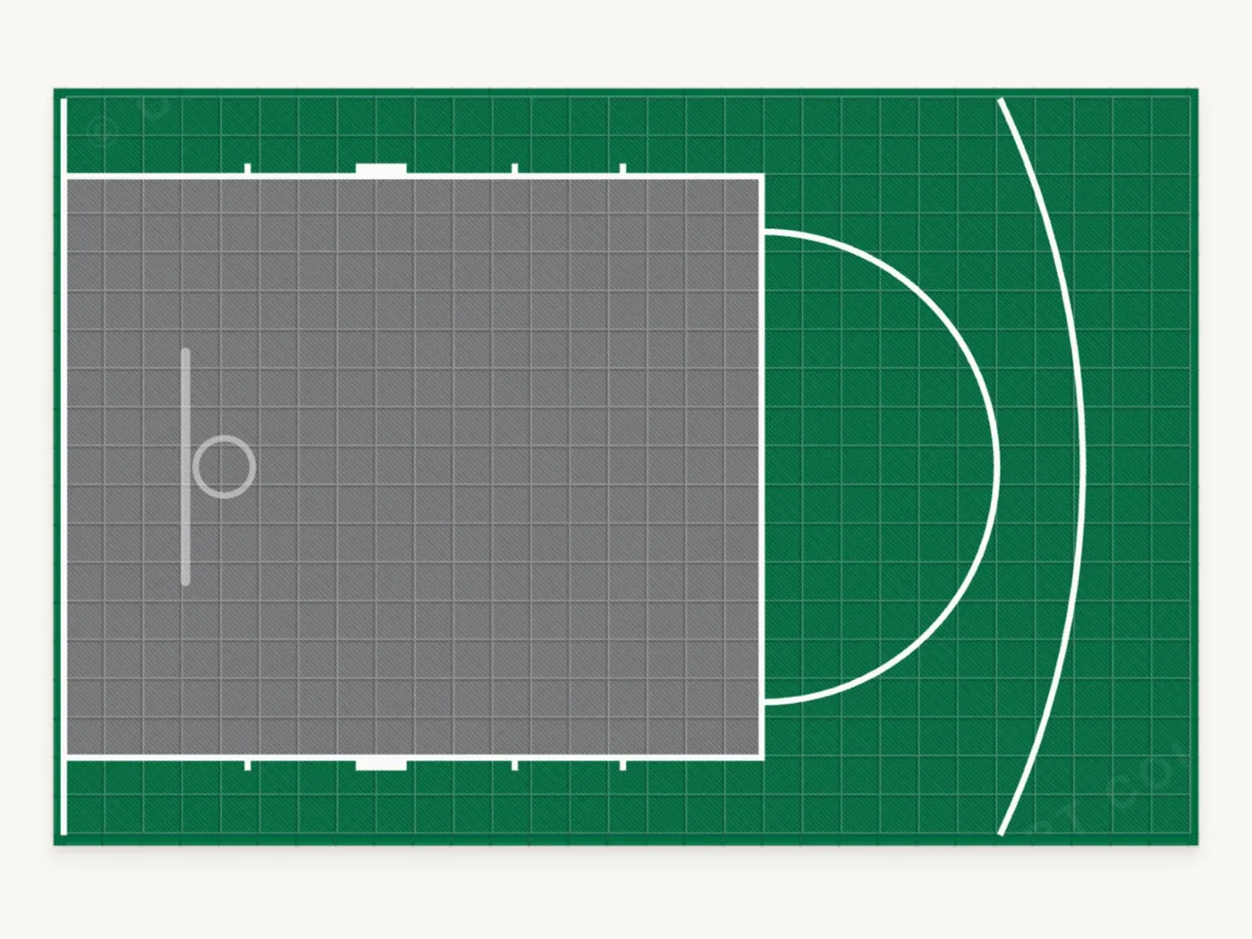 Free-Throw Basketball Court — top-down court plan in the default colourway