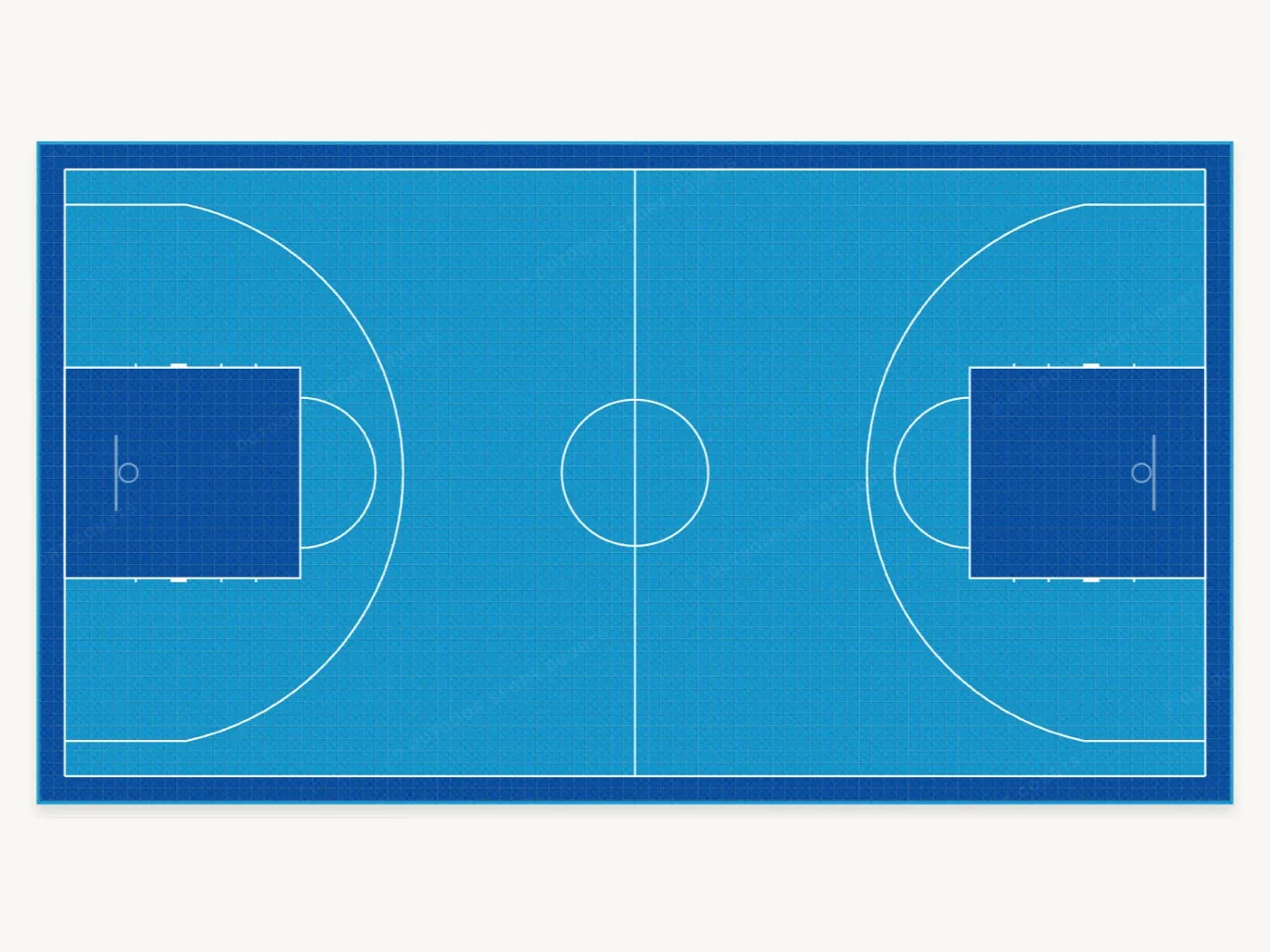 Full Basketball Court — top-down court plan in the default colourway
