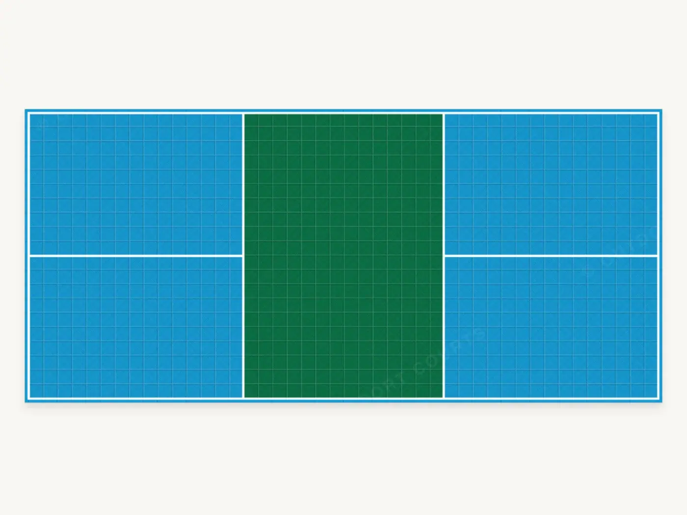 Regulation Pickleball Court — top-down court plan in the default colourway