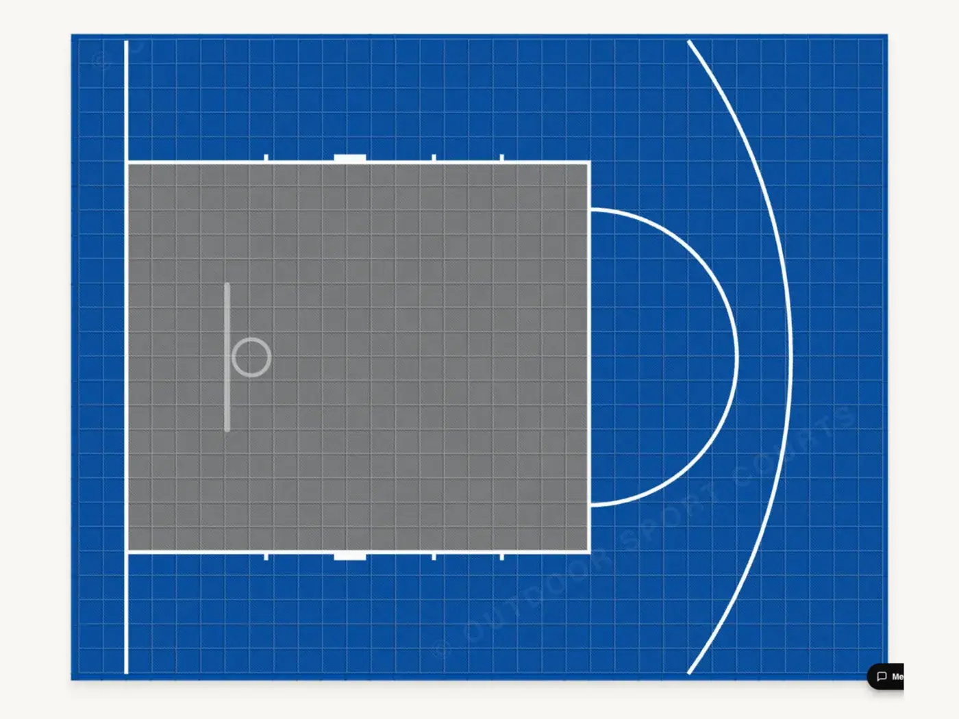 Indigo and stone two-tone basketball court design
